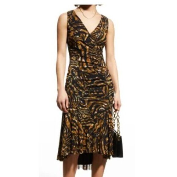 New FUZZI ABITO Animal Print Sleeveless Dress Size L